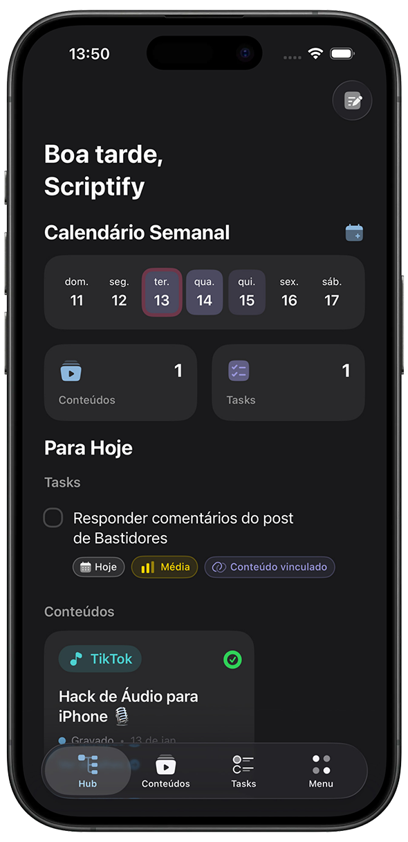 Scriptify - Organize Seu Conteúdo | App para Criadores